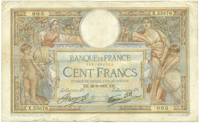 100 франков 1937 года Франция
