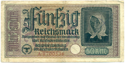 50 рейхсмарок 1940 года Германия (Для оккупированных территорий)