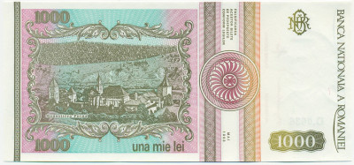 1000 лей 1993 года Румыния