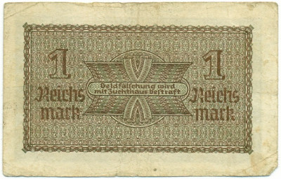 1 рейхсмарка 1939 года Германия (Для оккупированных территорий)