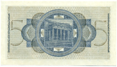 5 рейхсмарок 1940 года Германия (Для окупированных территорий)