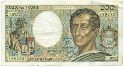 200 франков 1985 года Франция