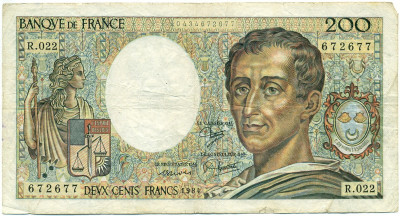 200 франков 1984 года Франция