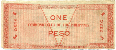 1 песо 1942 года Филиппины — провинция Негрос
