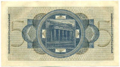 5 рейхсмарок 1940 года Германия (Для окупированных территорий)