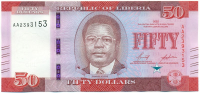50 долларов 2022 года Либерия