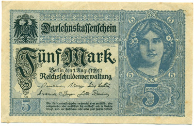5 марок 1917 года Германия