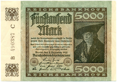 5000 марок 1922 года Германия