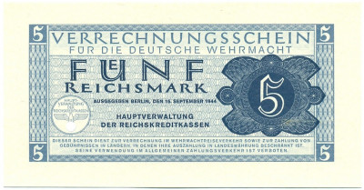 5 рейхсмарок 1944 года Германия