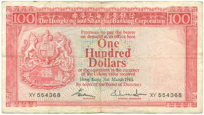 100 долларов 1983 года Гонконг