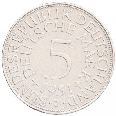 5 марок 1951 года J Германия
