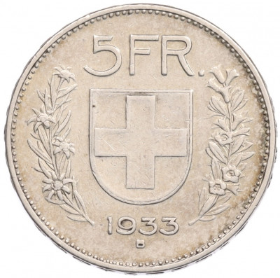 5 франков 1933 года Швейцария