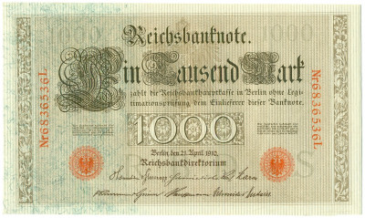 1000 марок 1910 года Германия