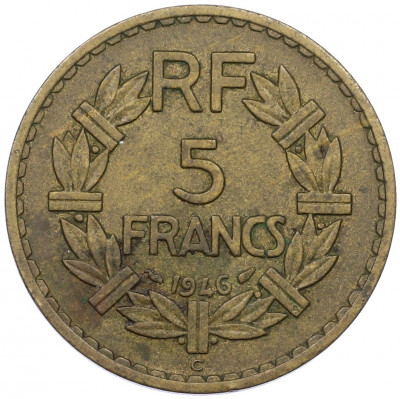 5 франков 1946 года C Французские колонии в Африке (выпуск для Алжира и Туниса)