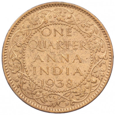 1/4 анны 1938 года Британская Индия