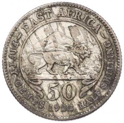 50 центов 1922 года Британская Восточная Африка