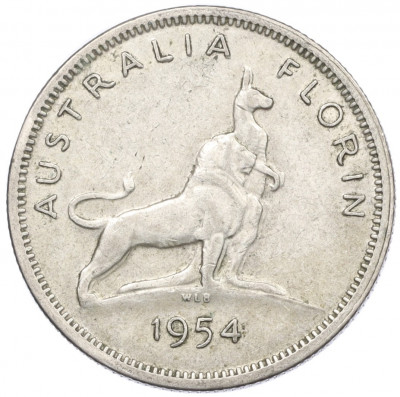 1 флорин 1954 года Австралия «Королевский визит в Австралию»