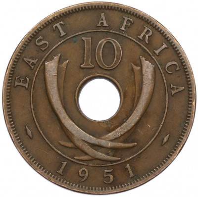 10 центов 1951 года Британская Восточная Африка