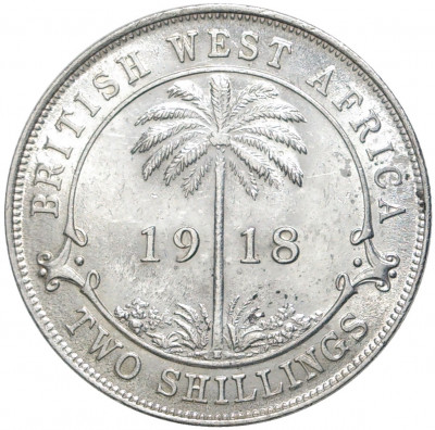 2 шиллинга 1918 года Н Британская Западная Африка