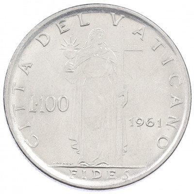 100 лир 1961 года Ватикан