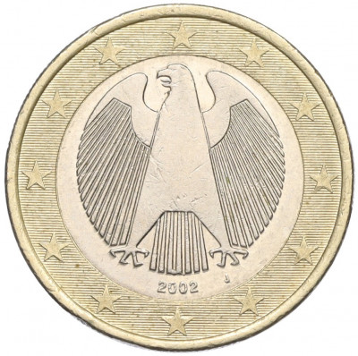 1 евро 2002 года J Германия