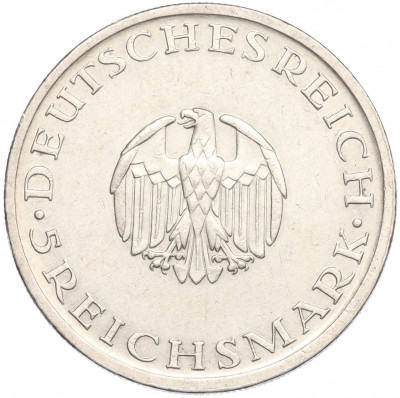 5 рейхсмарок 1929 года А Германия «200 лет со дня рождения Готхольда Лессинга»