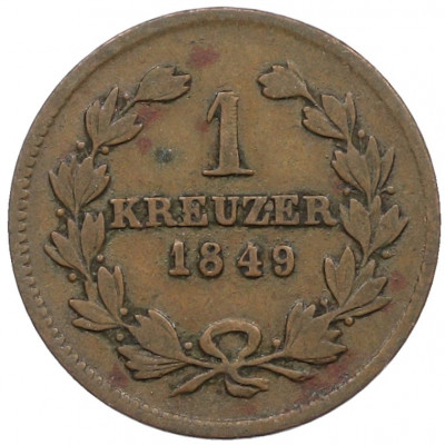 1 крейцер 1849 года Баден