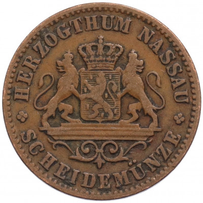 1 крейцер 1862 года Нассау