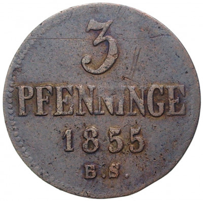 3 пфеннига 1855 года Росток