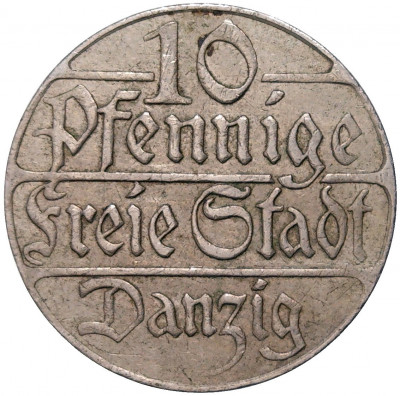 10 пфеннигов 1923 года Данциг