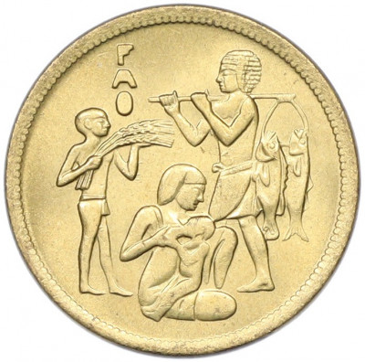 10 миллим 1975 года Египет «Продовольственная программа — ФАО»