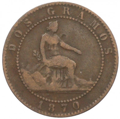 2 сентимо 1870 года Испания