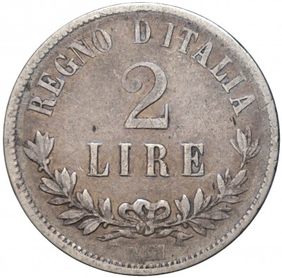 2 лиры 1863 года Италия