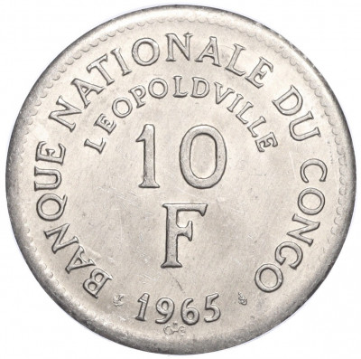 10 франков 1965 года Конго (ДРК)