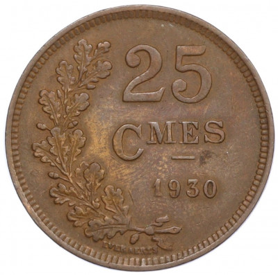 25 сантимов 1930 года Люксембург