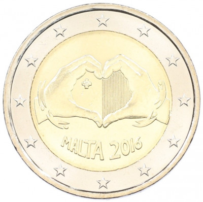 2 евро 2016 года Мальта «Любовь»