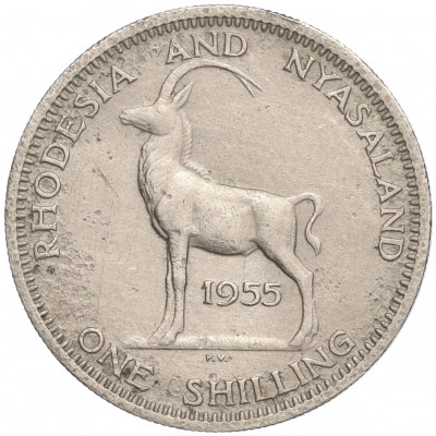 1 шиллинг 1955 года Родезия и Ньясаленд