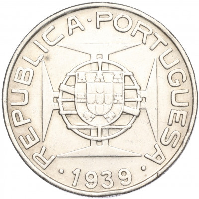 10 эскудо 1939 года Португальское Сан-Томе и Принсипи