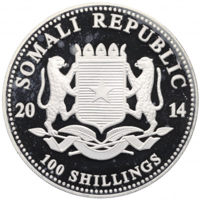 100 шиллингов 2014 года Сомали «Дикая природа Африки — Слон»