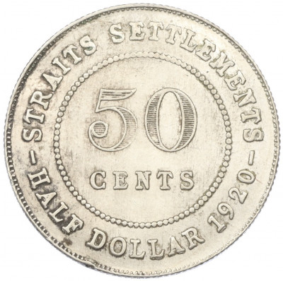 50 центов 1920 года Стрейтс Сетлментс