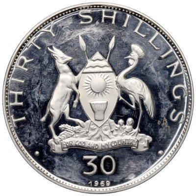30 шиллингов 1969 года Уганда «Визит Папы Римского Павла VI»