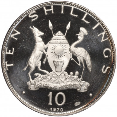 10 шиллингов 1970 года Уганда «Визит Папы Римского Павла VI»