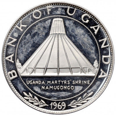 10 шиллингов 1969 года Уганда «Визит Папы Римского Павла VI»