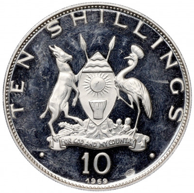 10 шиллингов 1969 года Уганда «Визит Папы Римского Павла VI»