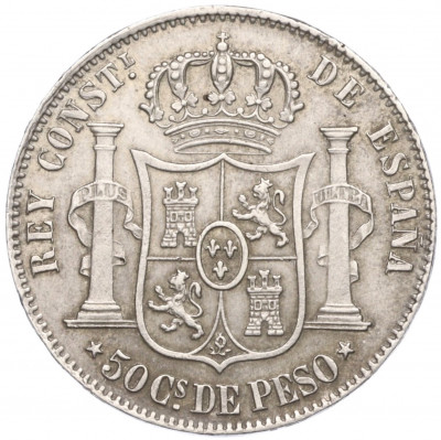 50 сентимо 1885 года Испанские Филиппины