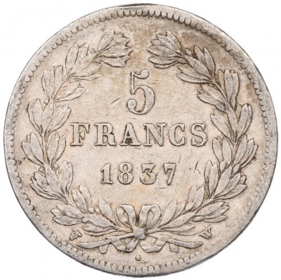 5 франков 1837 года W Франция