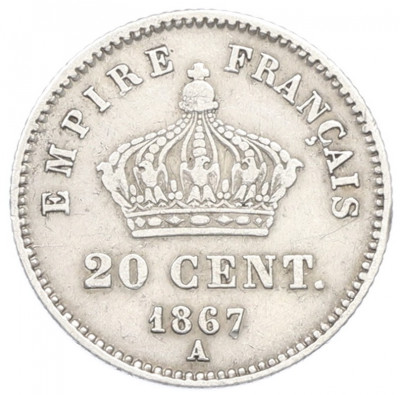 20 сантимов 1867 года A Франция