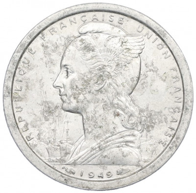 1 франк 1949 года Французское Сомали