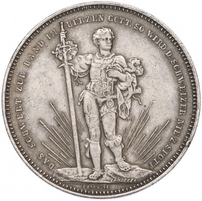 5 франков 1879 года Швейцария «Стрелковый фестиваль в Базеле»