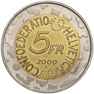 5 франков 2000 года Швейцария «Карнавал в Базеле»